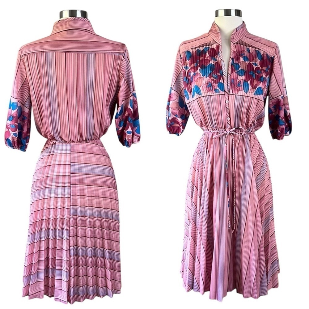 VINTAGE Sears Pleated Midi Dress Size Small
